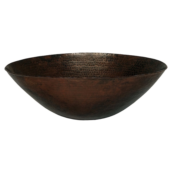 Novatto CATALONIA Copper Vessel Sink and Oil Rubbed Bronze Strainer Drain TCV-002ANORB - main